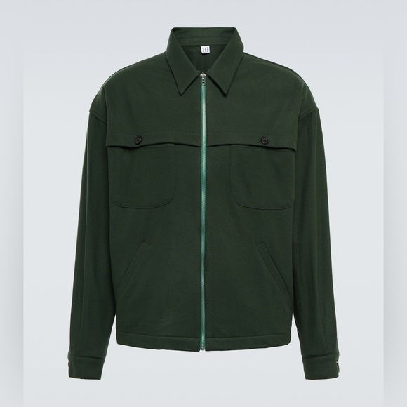 Winnie Wool Blend Flannel Blouson in Green NEW - Picture 2 of 16